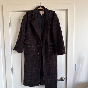 Hutch Windowpane Oversized Plaid Overcoat
